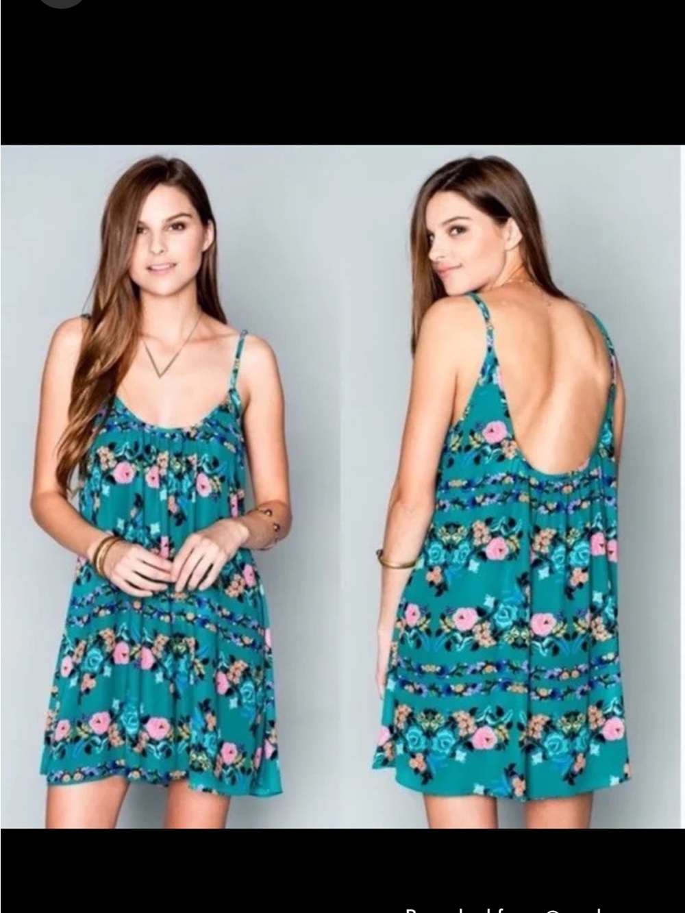 Show Me Your MuMu Teal Floral Mini Dress